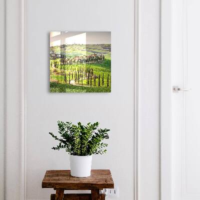 Key storage box Tuscan landscape