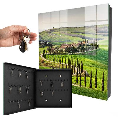 Key storage box Tuscan landscape