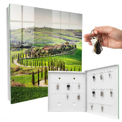 Key storage box Tuscan landscape