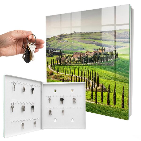 Key storage box Tuscan landscape