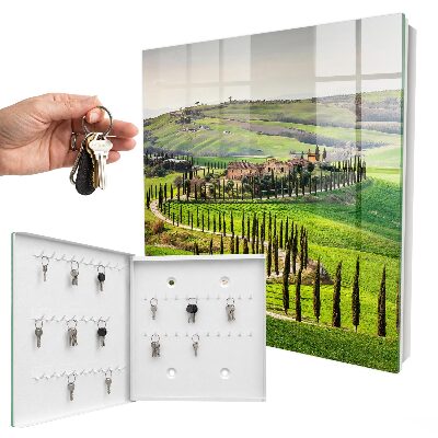 Key storage box Tuscan landscape