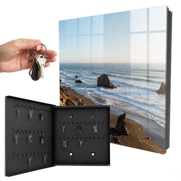 Key cabinet for wall Seaside landscape
