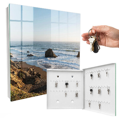 Key cabinet for wall Seaside landscape
