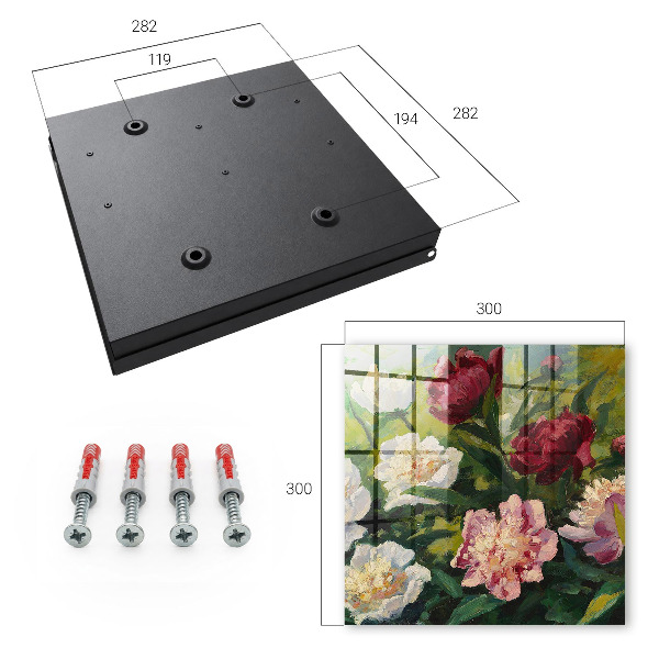 Key cabinet for wall Colorful flowers