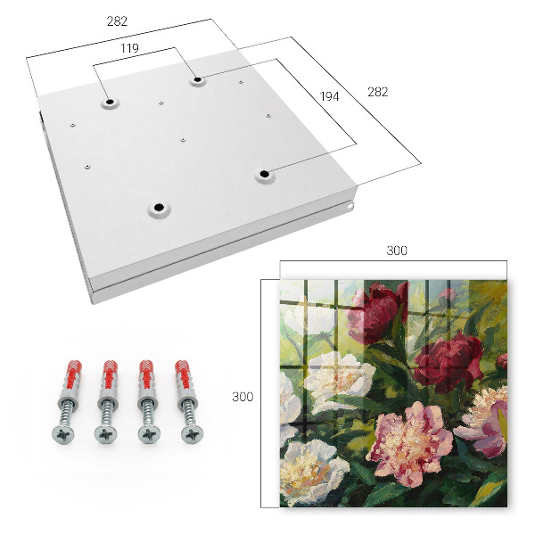 Key cabinet for wall Colorful flowers