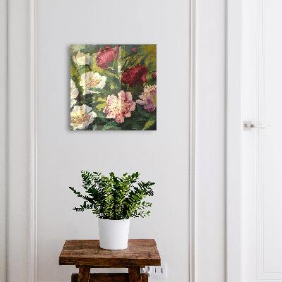 Key cabinet for wall Colorful flowers