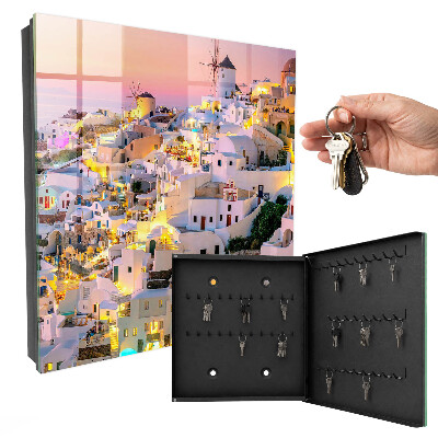 Key storage box Greek landscape