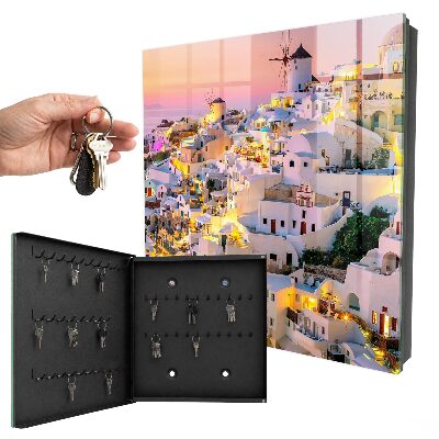 Key storage box Greek landscape