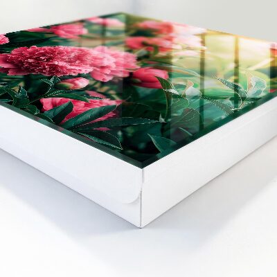 Key cabinet for wall Pink peonies