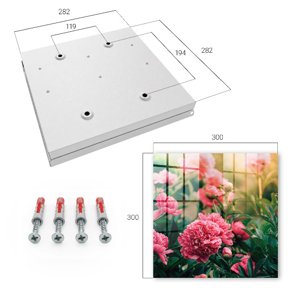 Key cabinet for wall Pink peonies