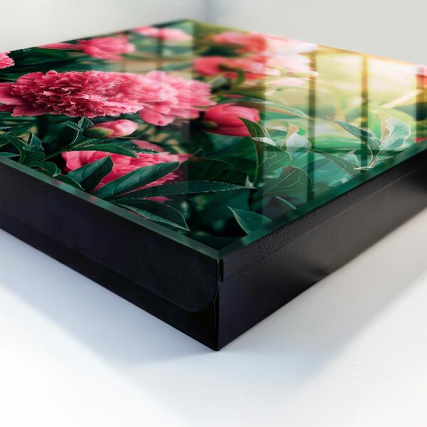 Key cabinet for wall Pink peonies