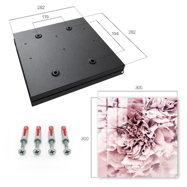 Key cabinet for wall Pink flower