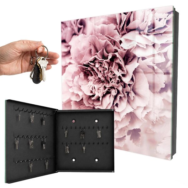 Key cabinet for wall Pink flower