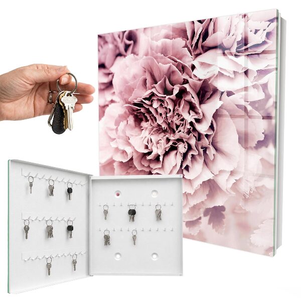 Key cabinet for wall Pink flower