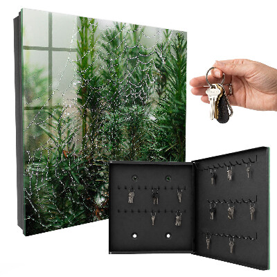 Key cabinet for wall Spider web in the forest