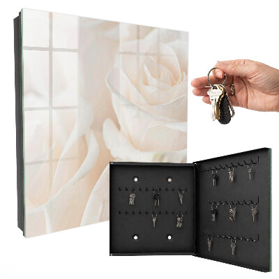 Key cabinet for wall Cream roses