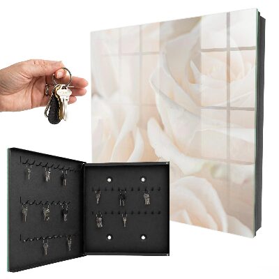 Key cabinet for wall Cream roses