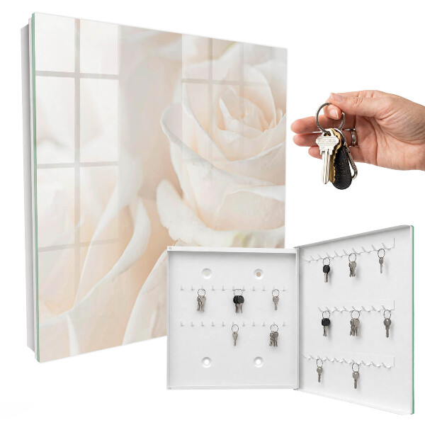 Key cabinet for wall Cream roses