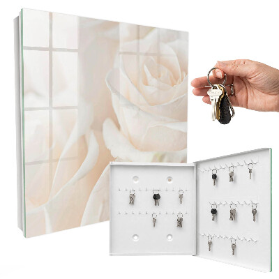 Key cabinet for wall Cream roses