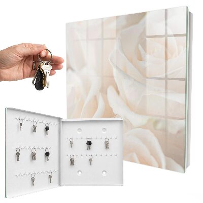Key cabinet for wall Cream roses