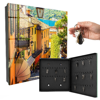 Key cabinet for wall Colorful city