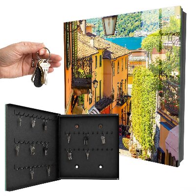 Key cabinet for wall Colorful city
