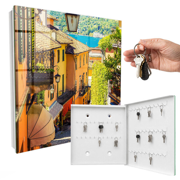 Key cabinet for wall Colorful city