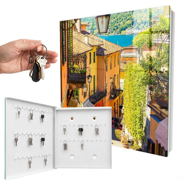 Key cabinet for wall Colorful city