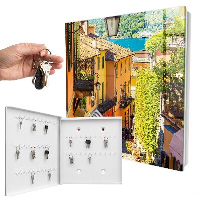 Key cabinet for wall Colorful city