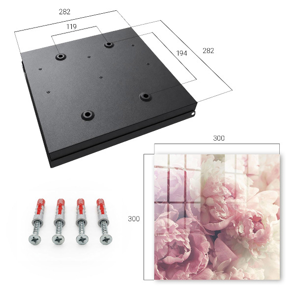 Key cabinet for wall Peony flowers