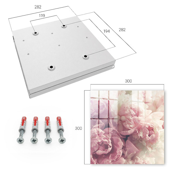 Key cabinet for wall Peony flowers