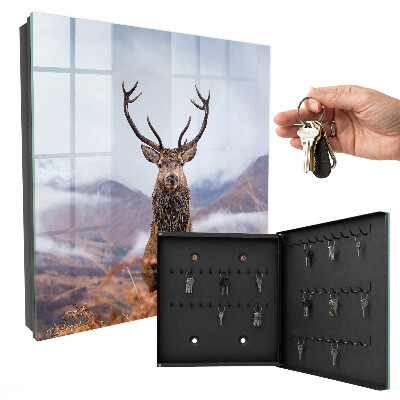 Key cabinet for wall Mountain deer