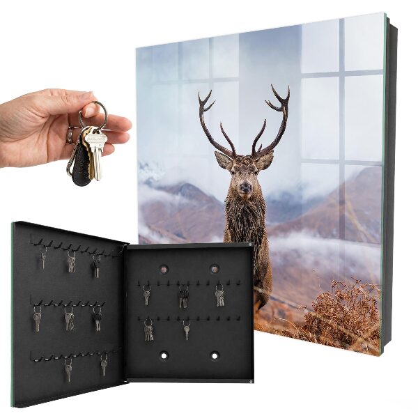 Key cabinet for wall Mountain deer