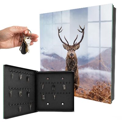 Key cabinet for wall Mountain deer