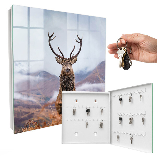 Key cabinet for wall Mountain deer