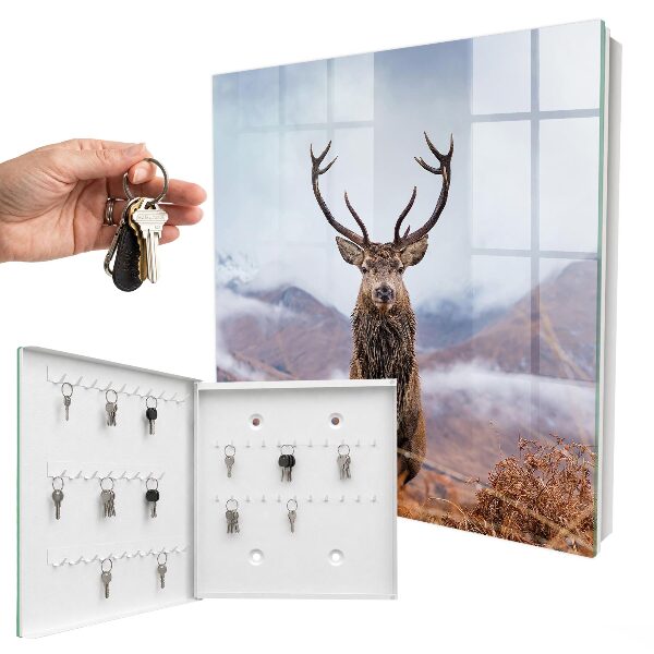 Key cabinet for wall Mountain deer