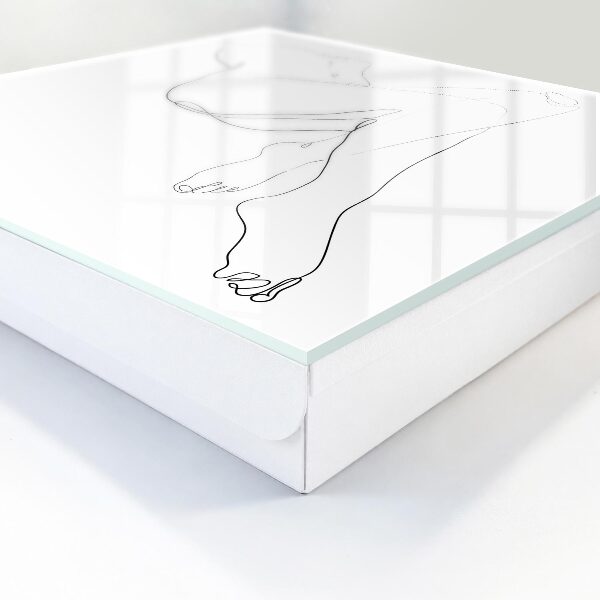 Key cabinet for wall Woman with a line drawing