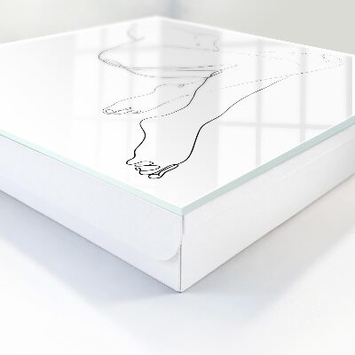 Key cabinet for wall Woman with a line drawing
