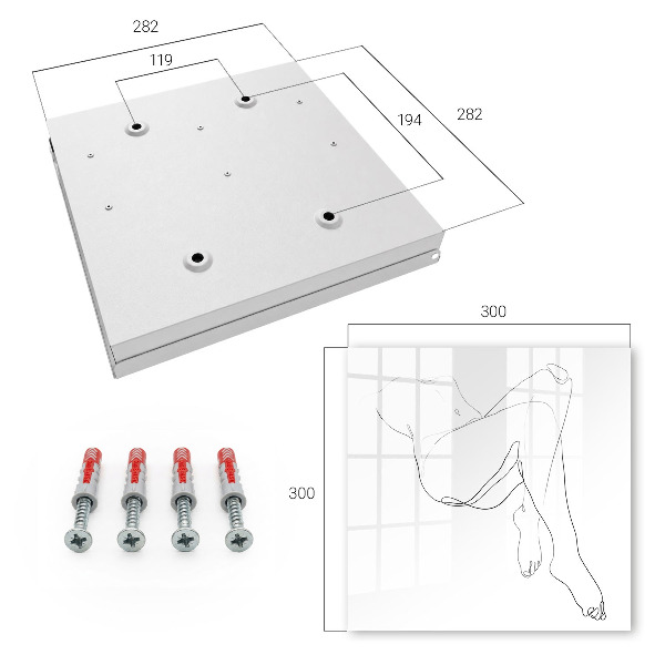 Key cabinet for wall Woman with a line drawing