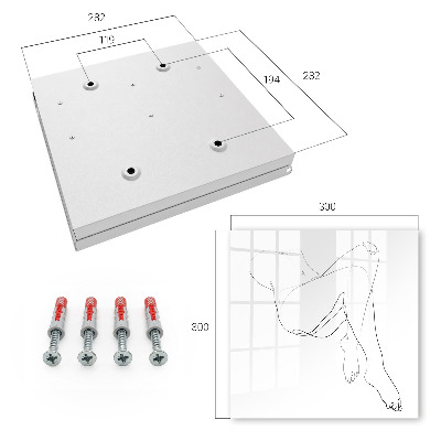 Key cabinet for wall Woman with a line drawing