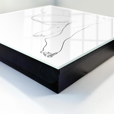 Key cabinet for wall Woman with a line drawing