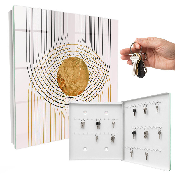 Key cabinet for wall Circles and lines