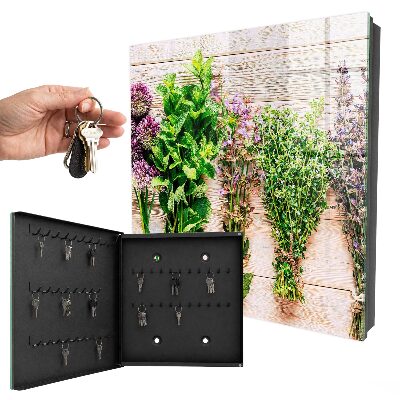 Key cabinet for wall Green herbs