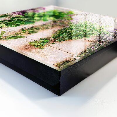 Key cabinet for wall Green herbs