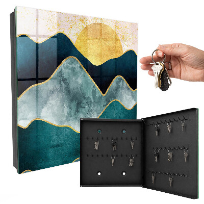 Key cabinet for wall Mountain abstraction
