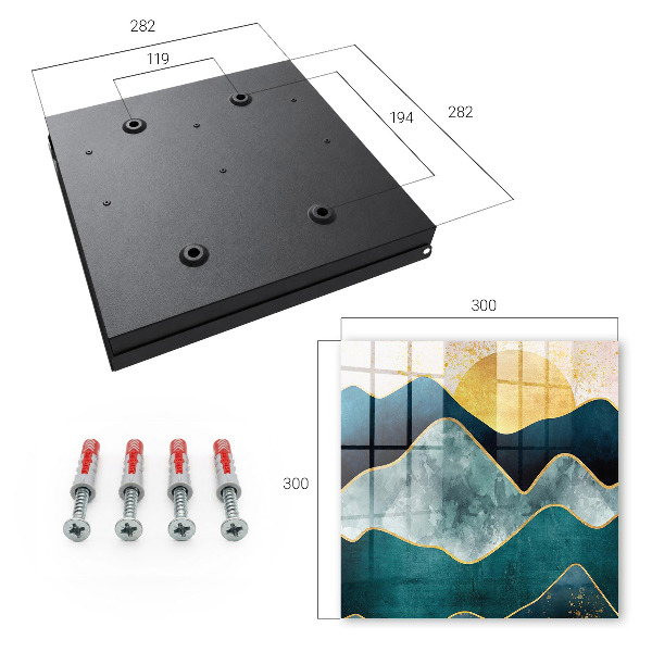 Key cabinet for wall Mountain abstraction