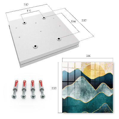 Key cabinet for wall Mountain abstraction