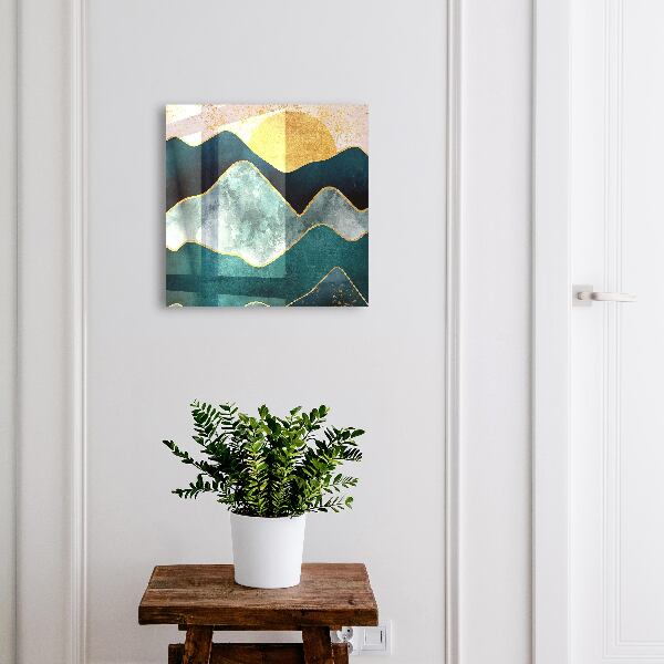 Key cabinet for wall Mountain abstraction