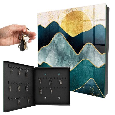 Key cabinet for wall Mountain abstraction