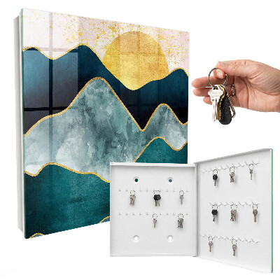 Key cabinet for wall Mountain abstraction